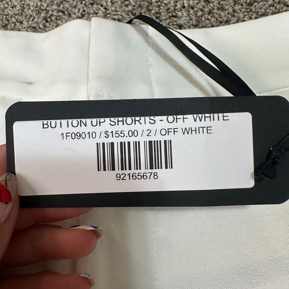 FIFTEEN TWENTY Women's Button Up Short Size 2 In Off White - Picture 9 of 15